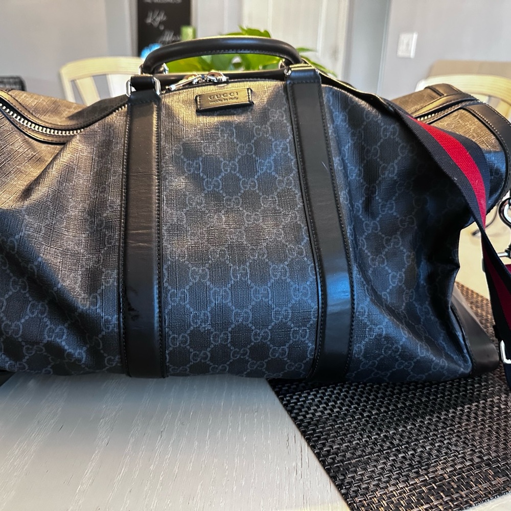 Black Gucci GG black carryon duffle